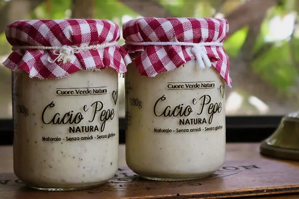 Pots de fromage à tartiner Cacio e Pepe