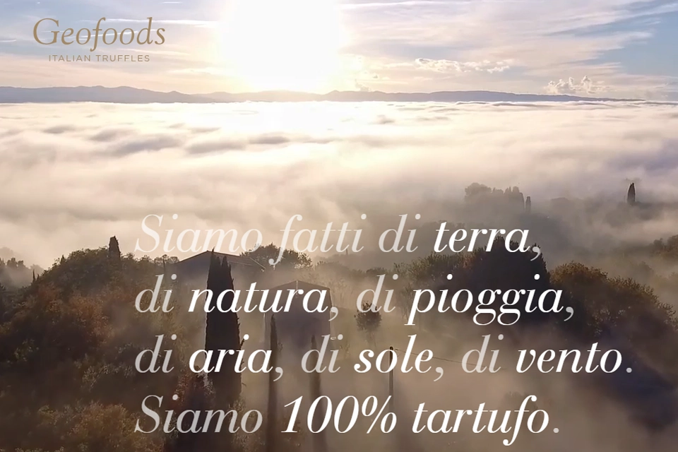 Logo Geofoods sur un paysage italien