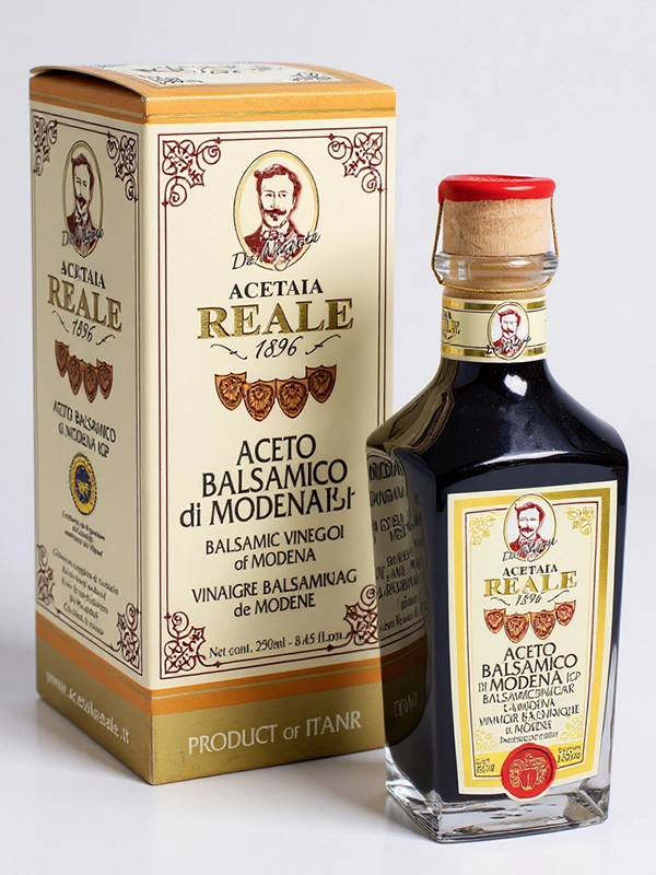 Vinaigre balsamique de Modène IGP 8 ans Acetaia Reale - Leonardi 250 ml en bouteille.