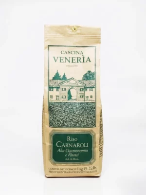 Riz Carnaroli Cascina Veneria 1 kg paquet, riz italien pour risotto.