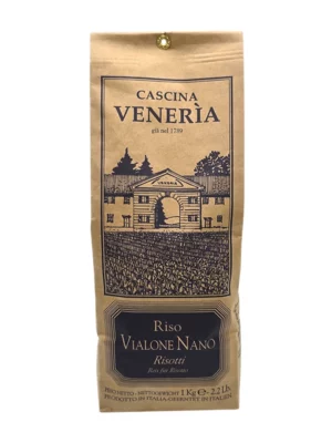 Riz Vialone Nano Cascina Veneria 1 kg paquet, riz italien pour risotto crémeux.
