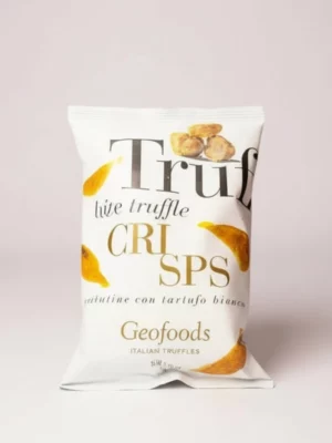 Chips à la truffe blanche Geofoods 50 gr en sachet, format découverte.