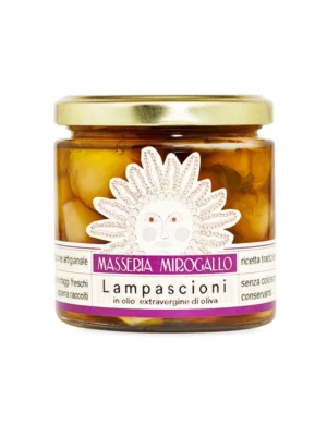 Lampascioni à l'huile d'olive Masseria Mirogallo 220 gr en bocal.