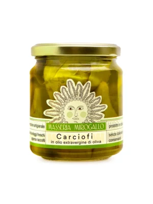 Artichauts à l'huile Masseria Mirogallo 280 gr en bocal, légumes apulois.