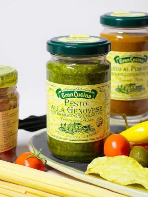 Pesto alla Genovese Gran Cucina 180 gr en bocal, sauce traditionnelle italienne.