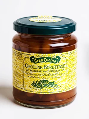 Petits oignons au vinaigre balsamique Gran Cucina 300 gr en bocal.