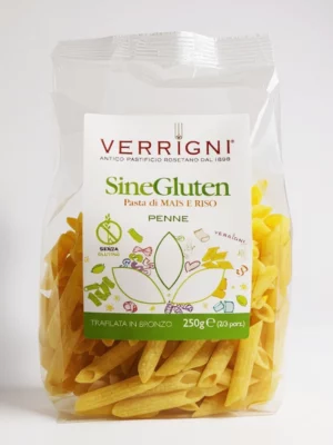 Penne sans gluten Verrigni 250 g pâte italienne sans gluten en paquet