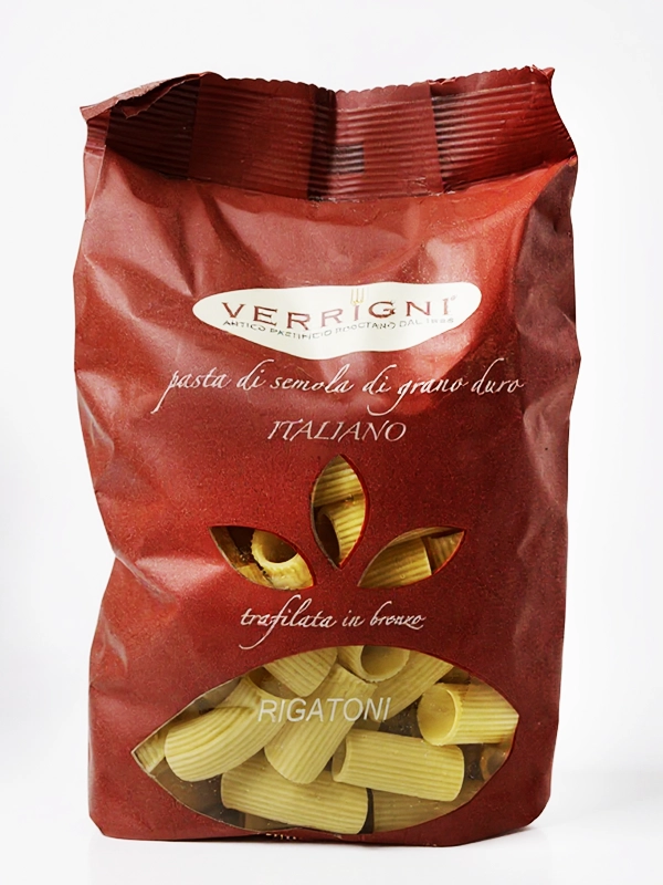 Rigatoni semola Verrigni 500 g pâte italienne en paquet