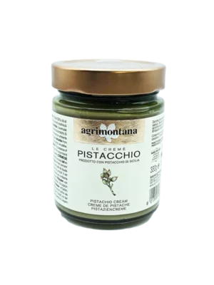Crème de pistaches à tartiner Agrimontana 330 gr en bocal, pâte fine et savoureuse.