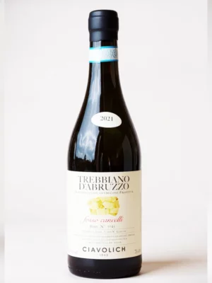 Vin blanc DOP Trebbiano d’Abruzzo 2021 Fosso Cancelli Ciavolich 75 cl bouteille.