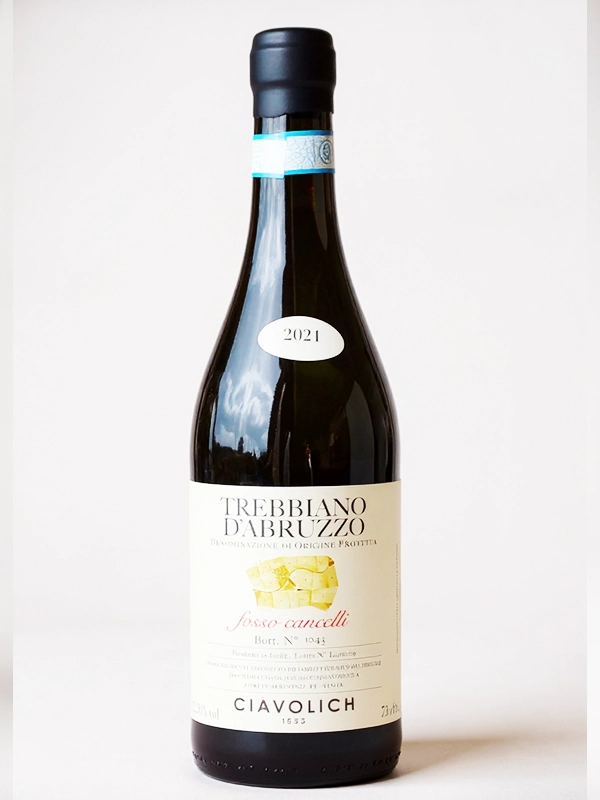 Vin blanc DOP Trebbiano d’Abruzzo 2021 Fosso Cancelli Ciavolich 75 cl bouteille.
