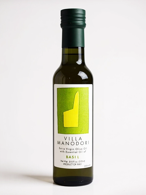 Huile d’olive extra vierge au basilic - Villa Manodori