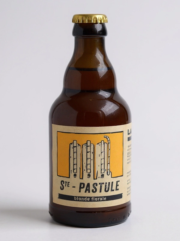 Bière Ste-Pastule 5% Brasserie de la Pièce 33 cl bouteille, bière dorée équilibrée.