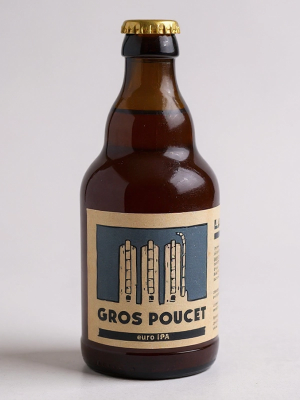 Bière Gros Poucet 6.5% Brasserie de la Pièce 33 cl bouteille, bière ambrée artisanale.