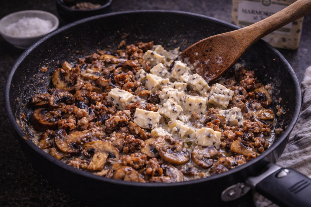 Sauce champignons marmorizzato à la truffe cuisson